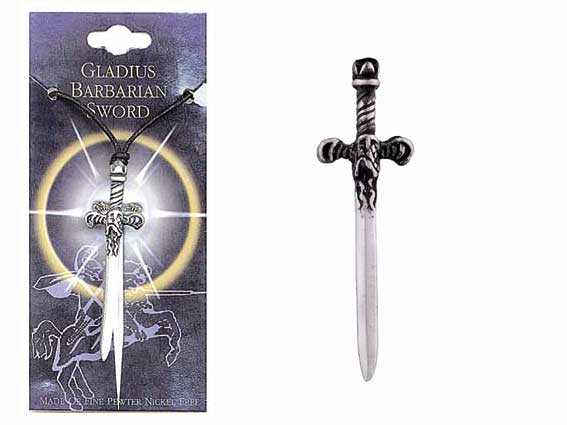 Sword Pewter Pendant - GLADIUS BARBARIAN SWORD